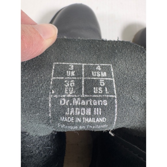 Dr. Martens Jadon III Pisa Leather Platform Boots Womens 5 Black Good Combat Zip - Picture 11 of 11
